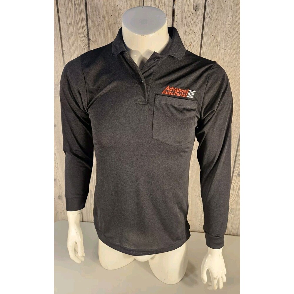 Advance Auto Parts Black Polo Shirt Womens Small Employee Work Long Sleeve